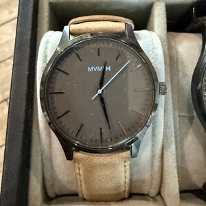MVMT Black Dial with Tan Leather Strap Watch